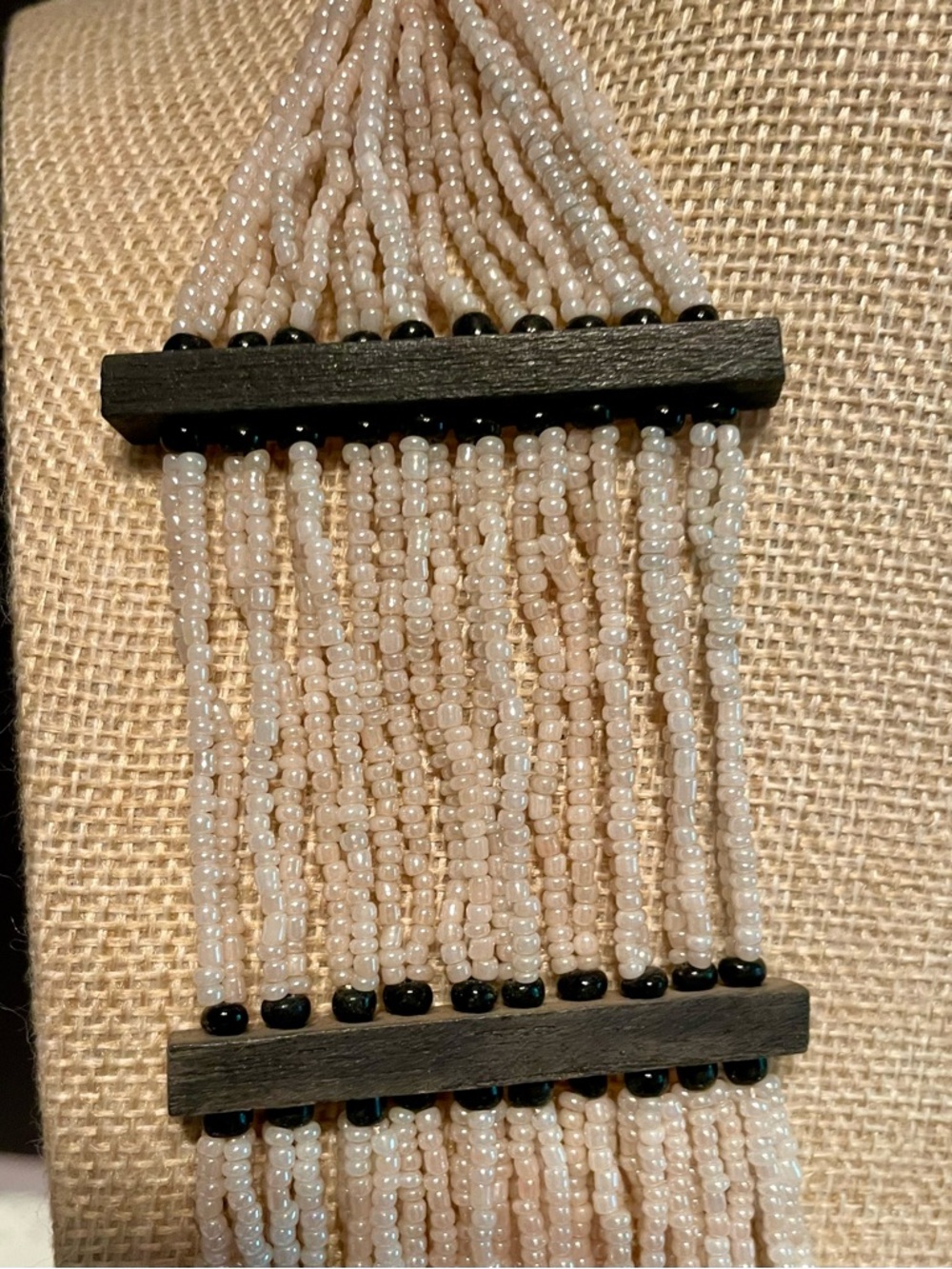 Ghanaian Glass Beaded Breastplate Necklace - Picture 3 of 6